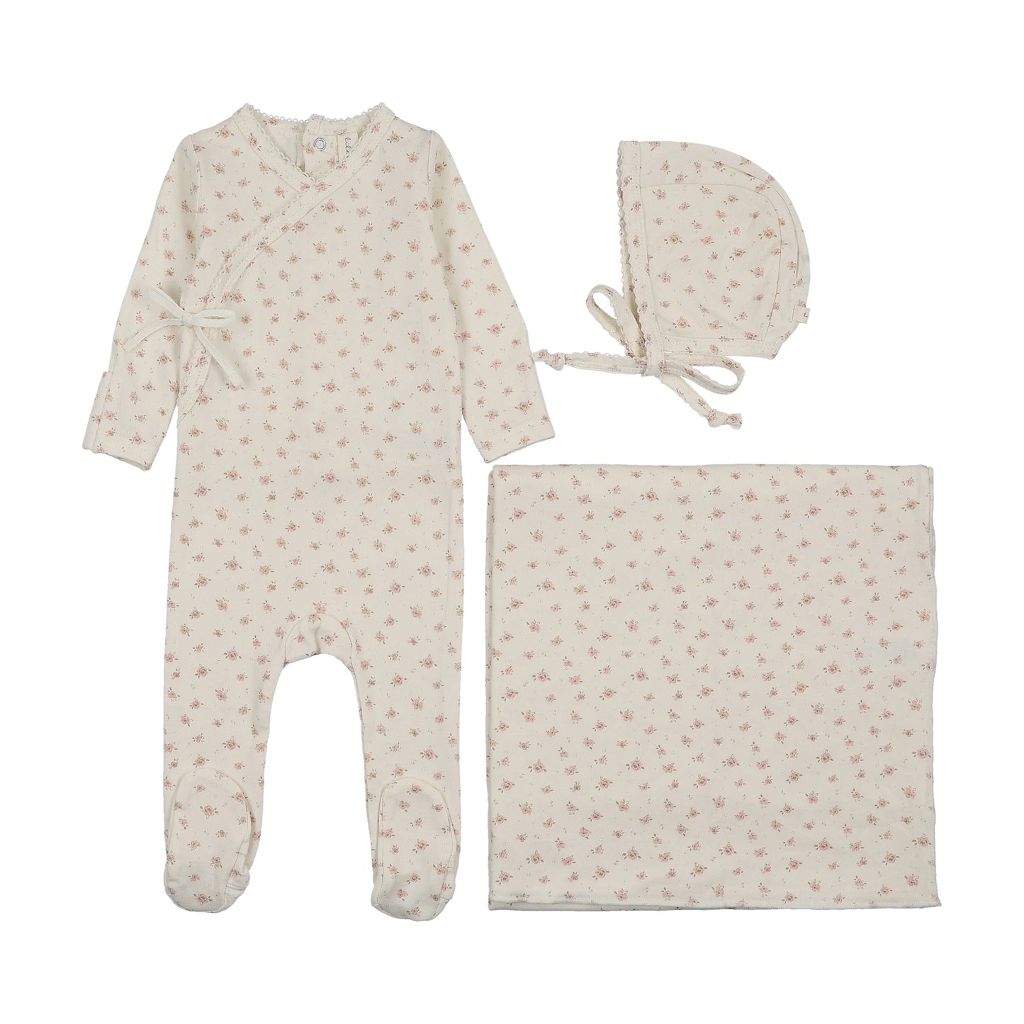 Lil Legs Printed Wrapover Layette Set