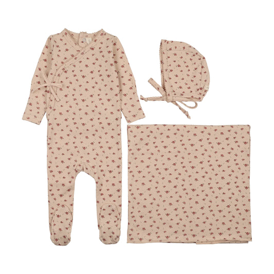Lil Legs Printed Wrapover Layette Set
