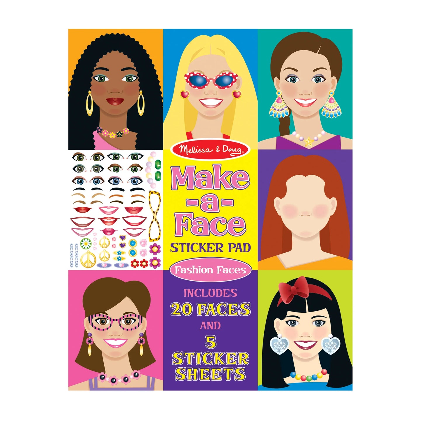 Melissa and Doug Make-A-Face Fashion Faces Sticker Pad