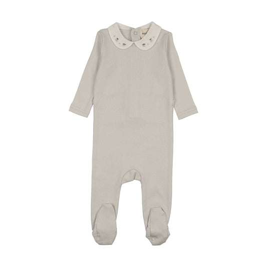 Mema Knits EMBROIDERED COLLAR BASE FOOTIE