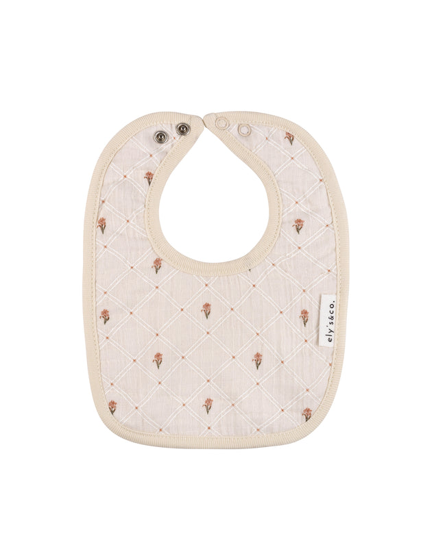 Ely's & Co. - Floral Grid Collection Muslin Bib