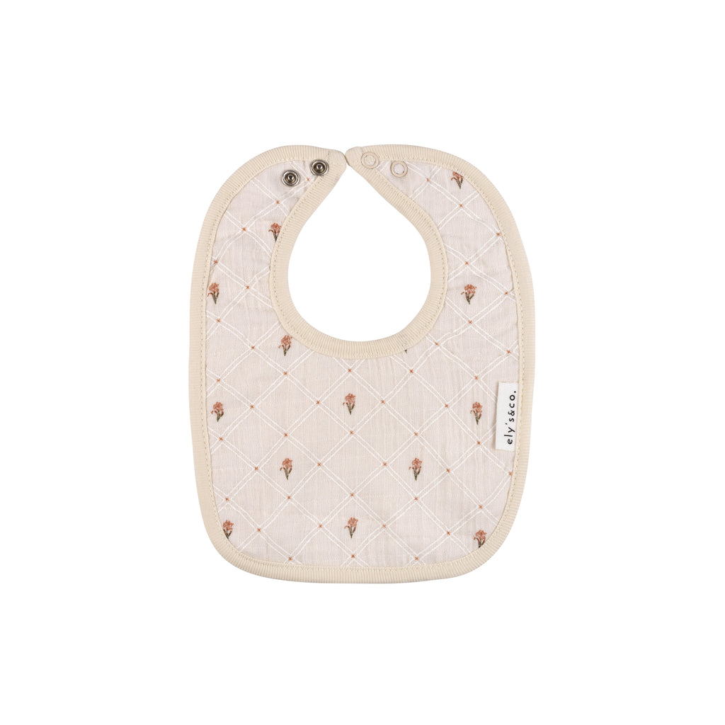 Ely's & Co. - Floral Grid Collection Muslin Bib