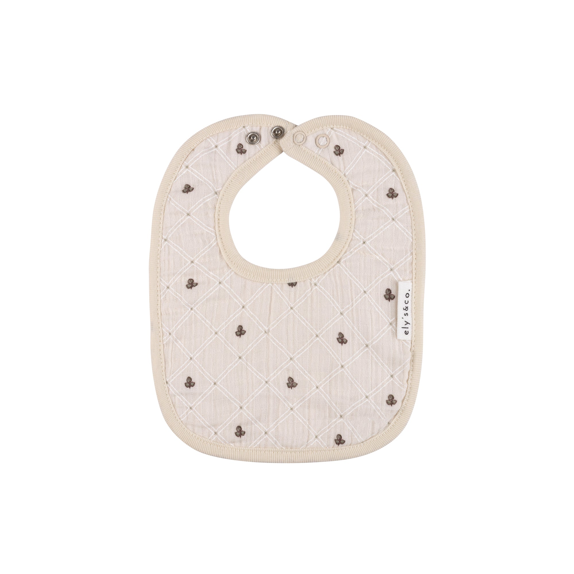 Ely's & Co. - Floral Grid Collection Muslin Bib