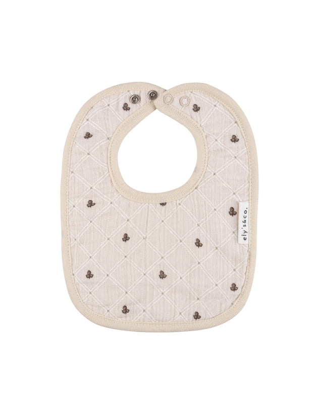 Ely's & Co. - Floral Grid Collection Muslin Bib