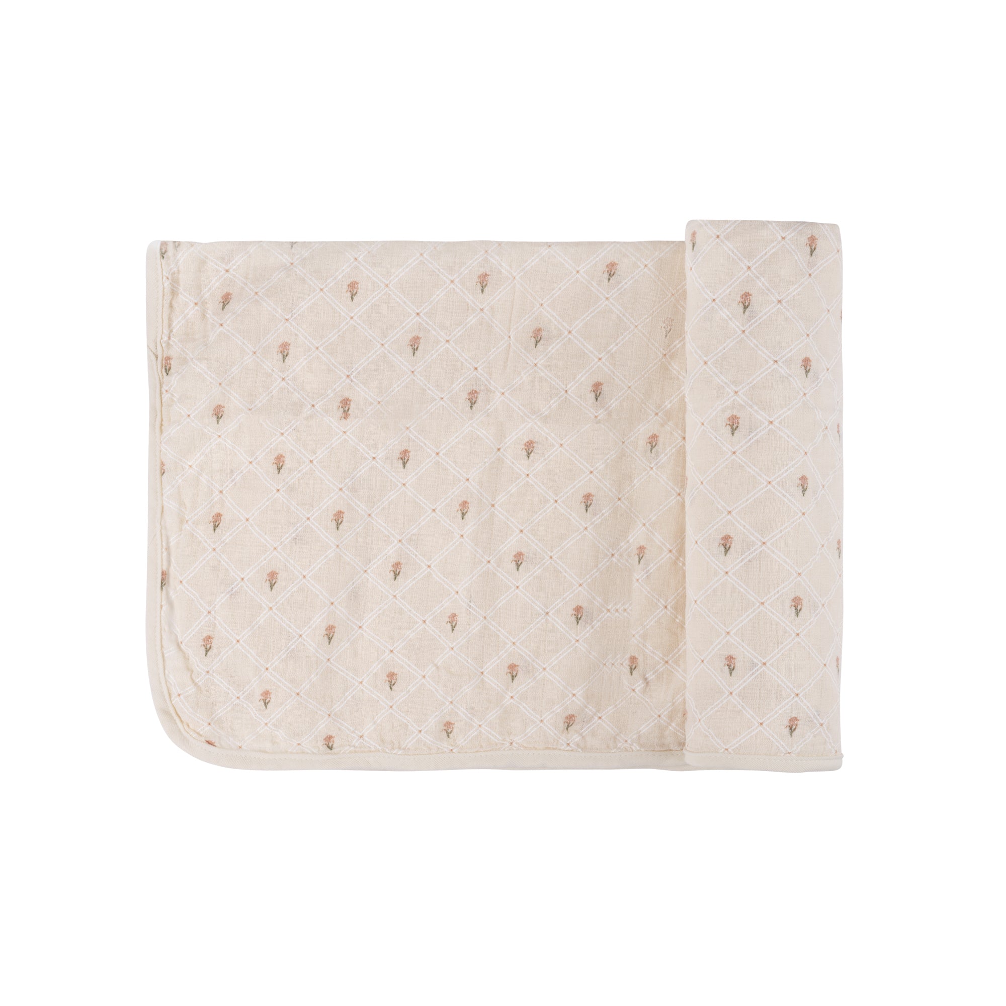 Ely's & Co. - Floral Grid Collection Muslin Swaddle