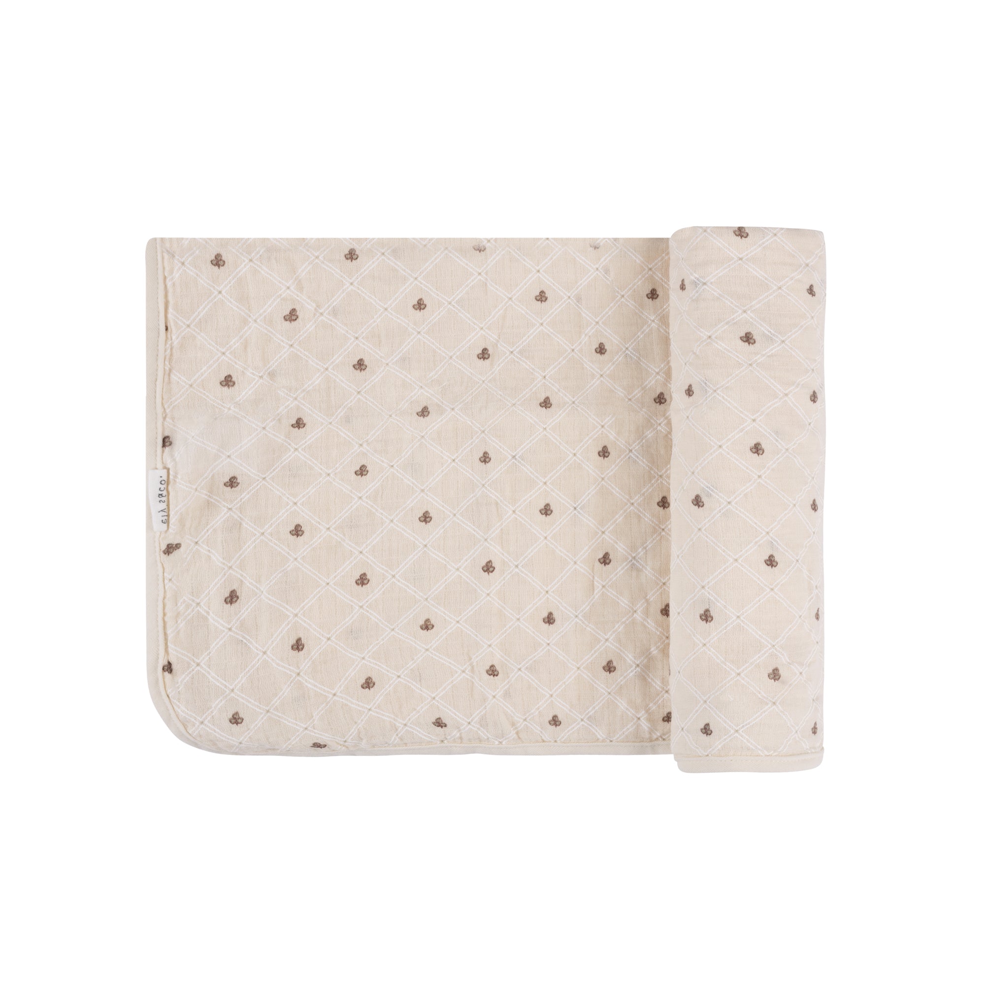 Ely's & Co. - Floral Grid Collection Muslin Swaddle