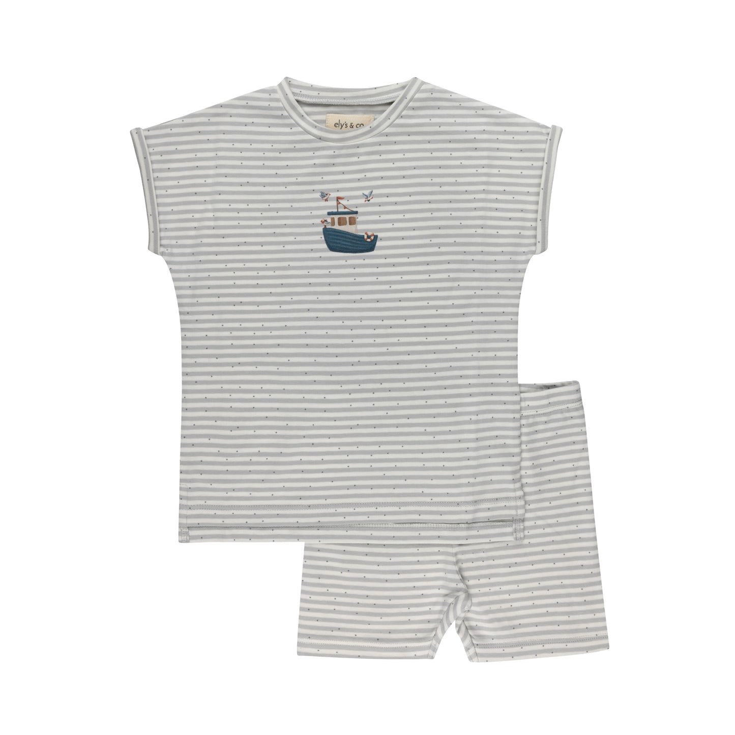 Elys Nautical Stripe Collection Tshirt + Shorts