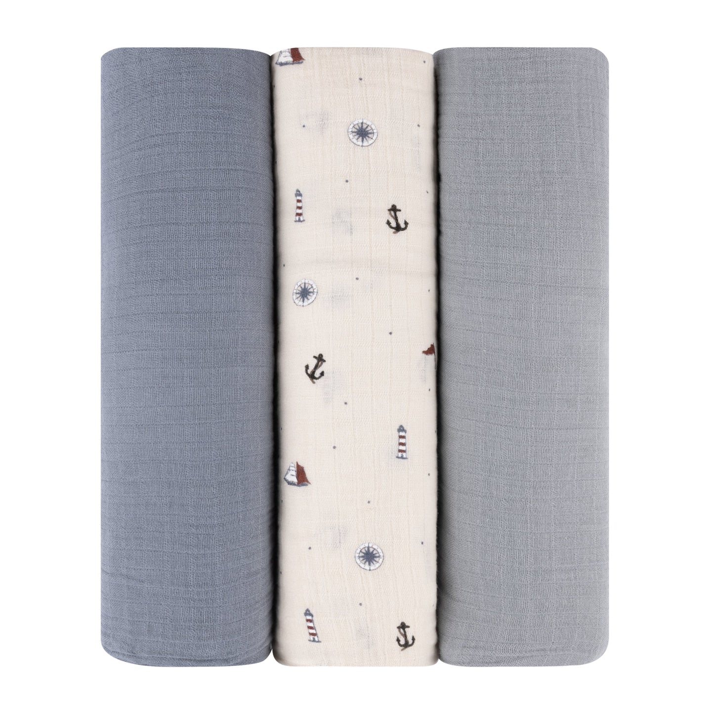 Ely's & Co 3 Pack Cotton Muslin Swaddle Blanket
