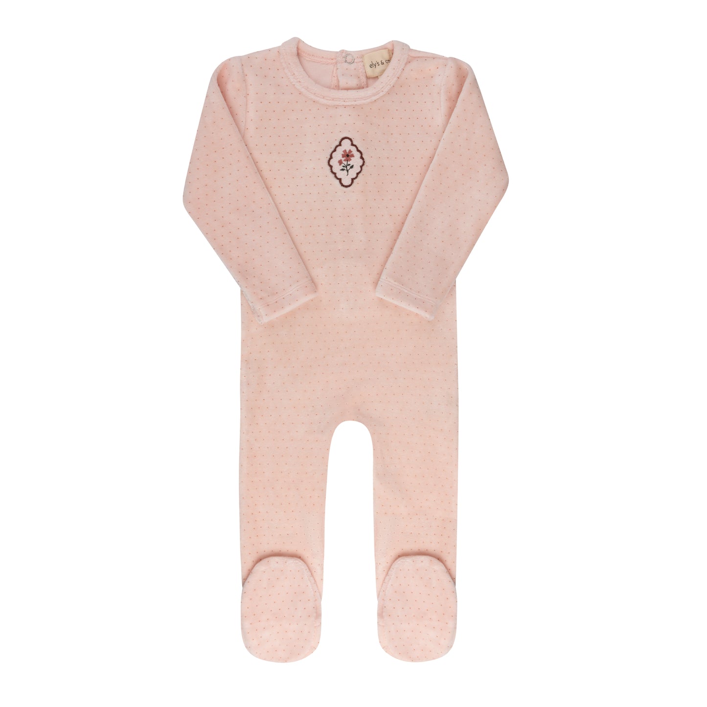 Elys Embroidered Floral Dot Collection Footie