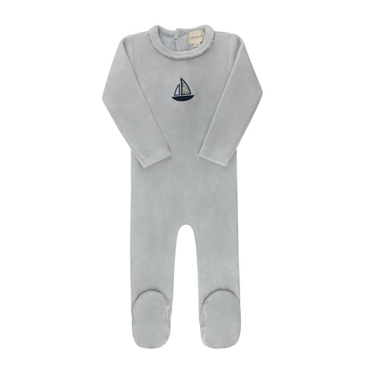 Elys Embroidered Liberty / Berry Collection Footie