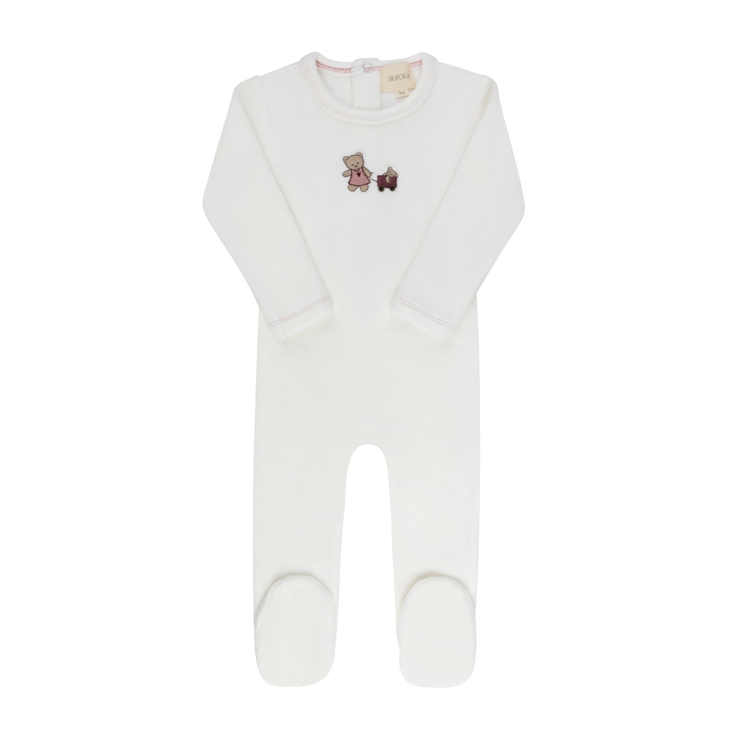Aurora Embroidered Bear Collection Footie