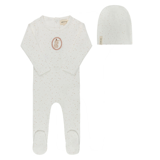 Elys Cotton Bunny Collection Footie + Beanie