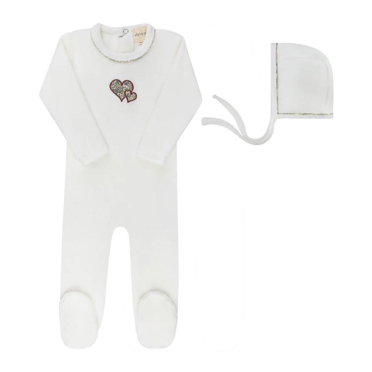 Elys Embroidered Liberty / Berry Collection Footie & Hat