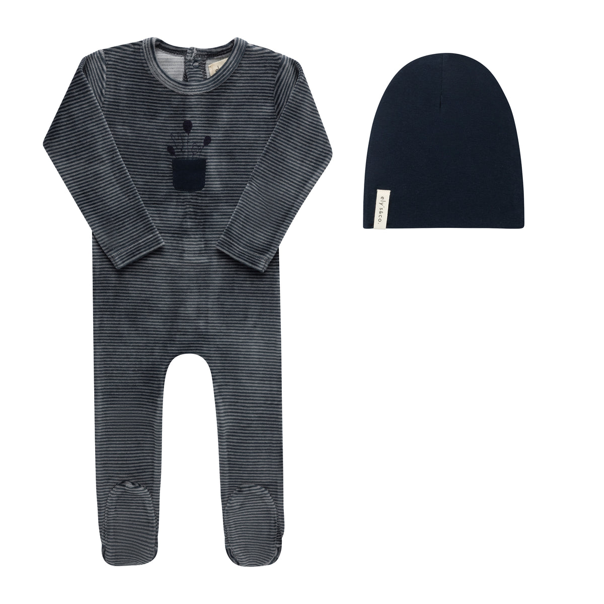 Elys Stripe Collection Footie & Beanie