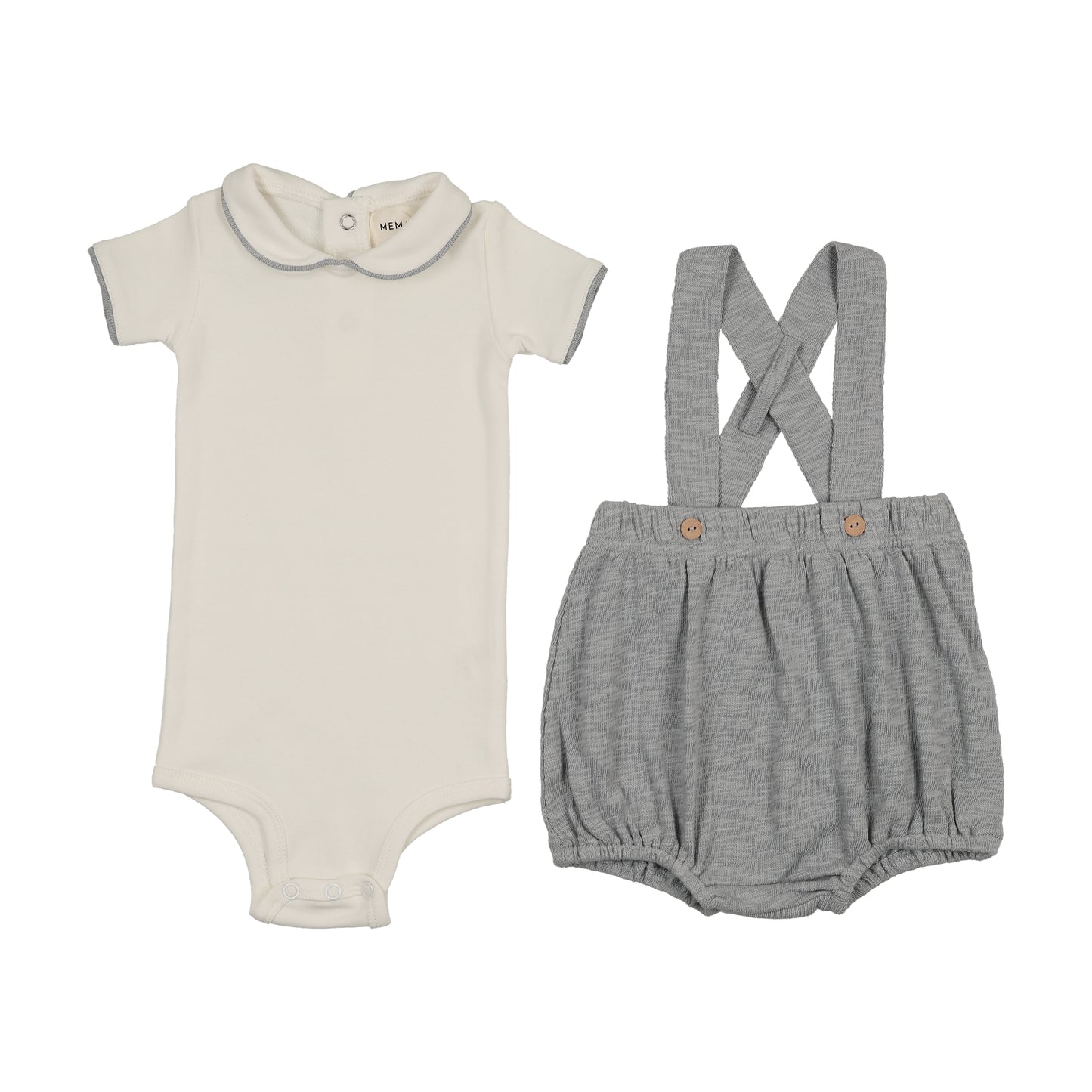 Mema Knits SHORT OVERALL + ONESIE SET