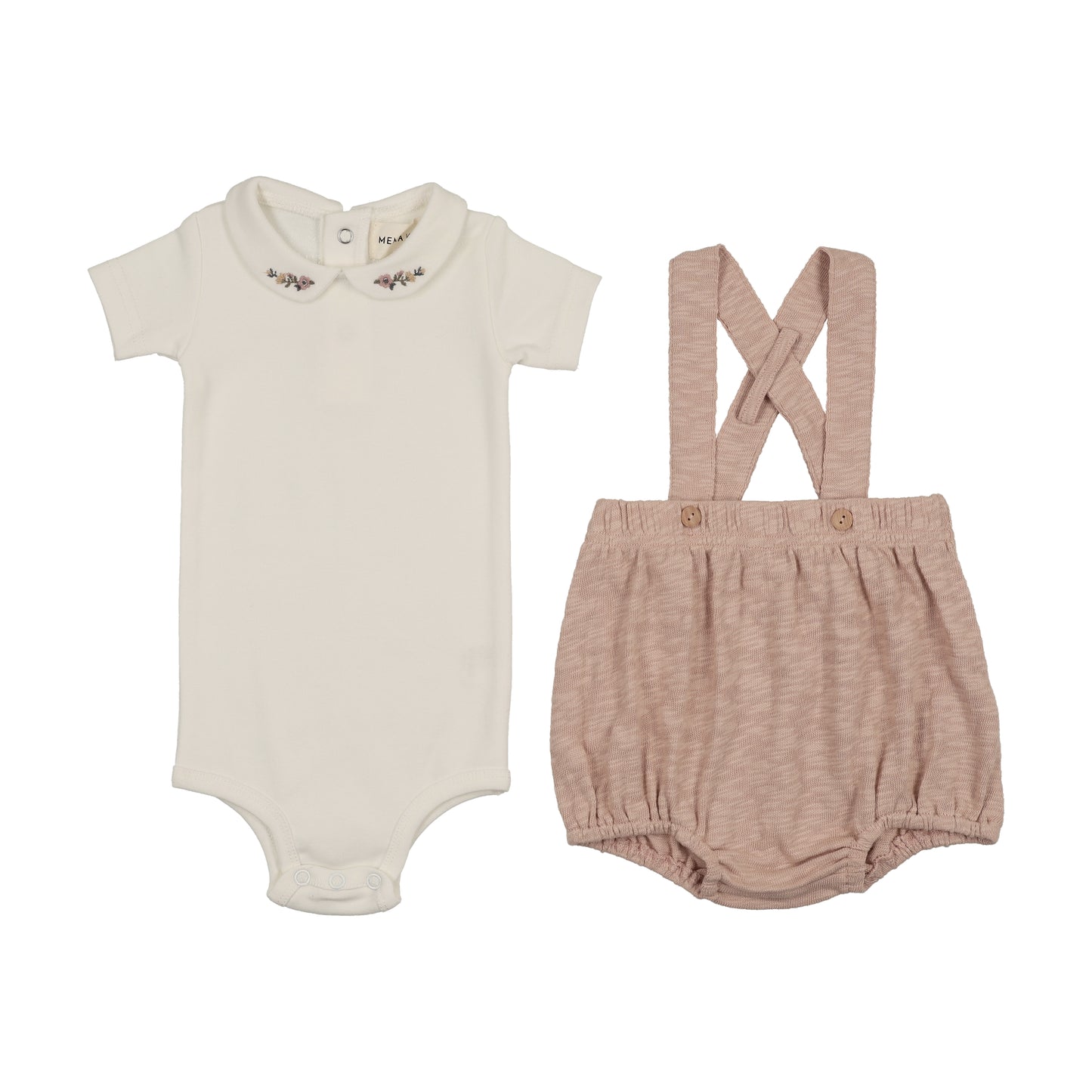 Mema Knits SHORT OVERALL + ONESIE SET