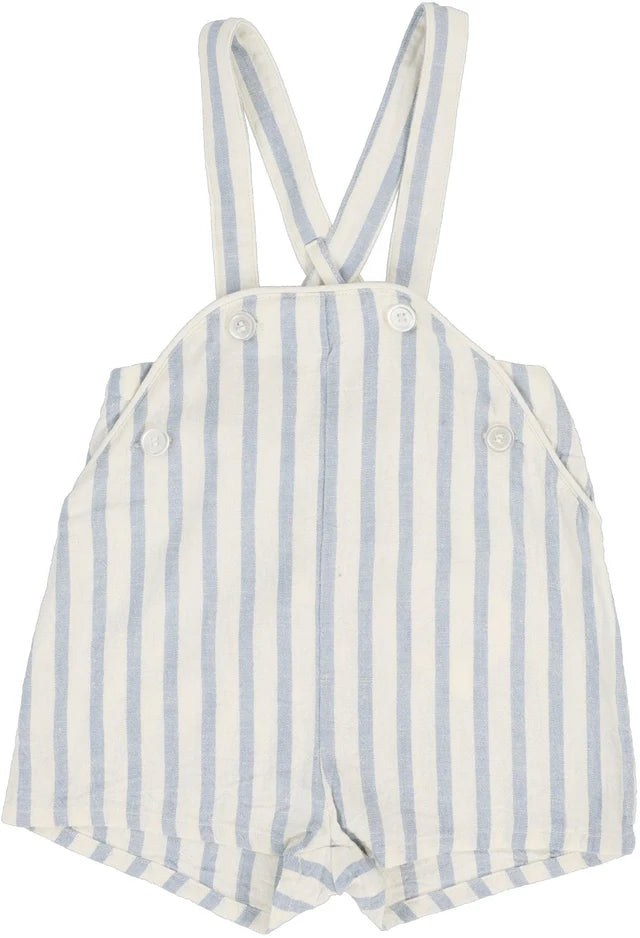 Lil Legs - Linen Stripe Suspender Romper