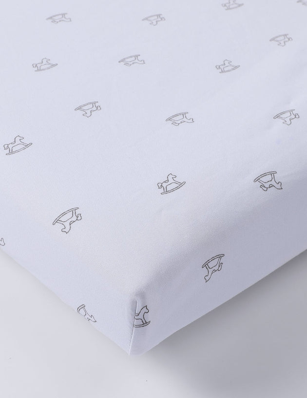 Petit Clair - White Crib Sheet With Print