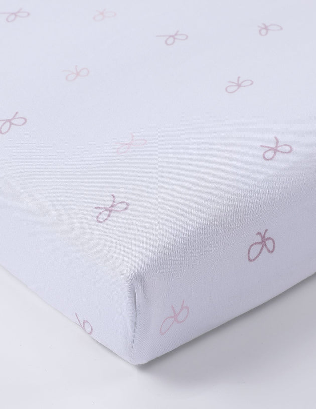 Petit Clair - White Crib Sheet With Print