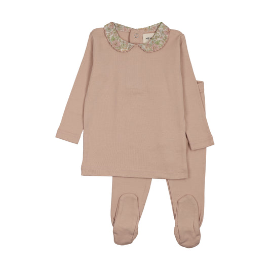 Mema Knits 2-PIECE SET WITH PRINTED COLLAR