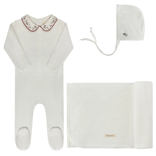 Elys Floral Embroidered Collar Collection Take Me Home Set