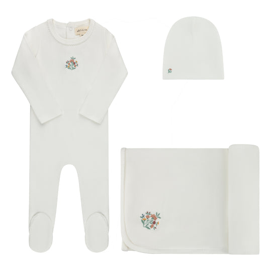 Elys Ribbed Floral Embroidered Collection Take Me Home Set