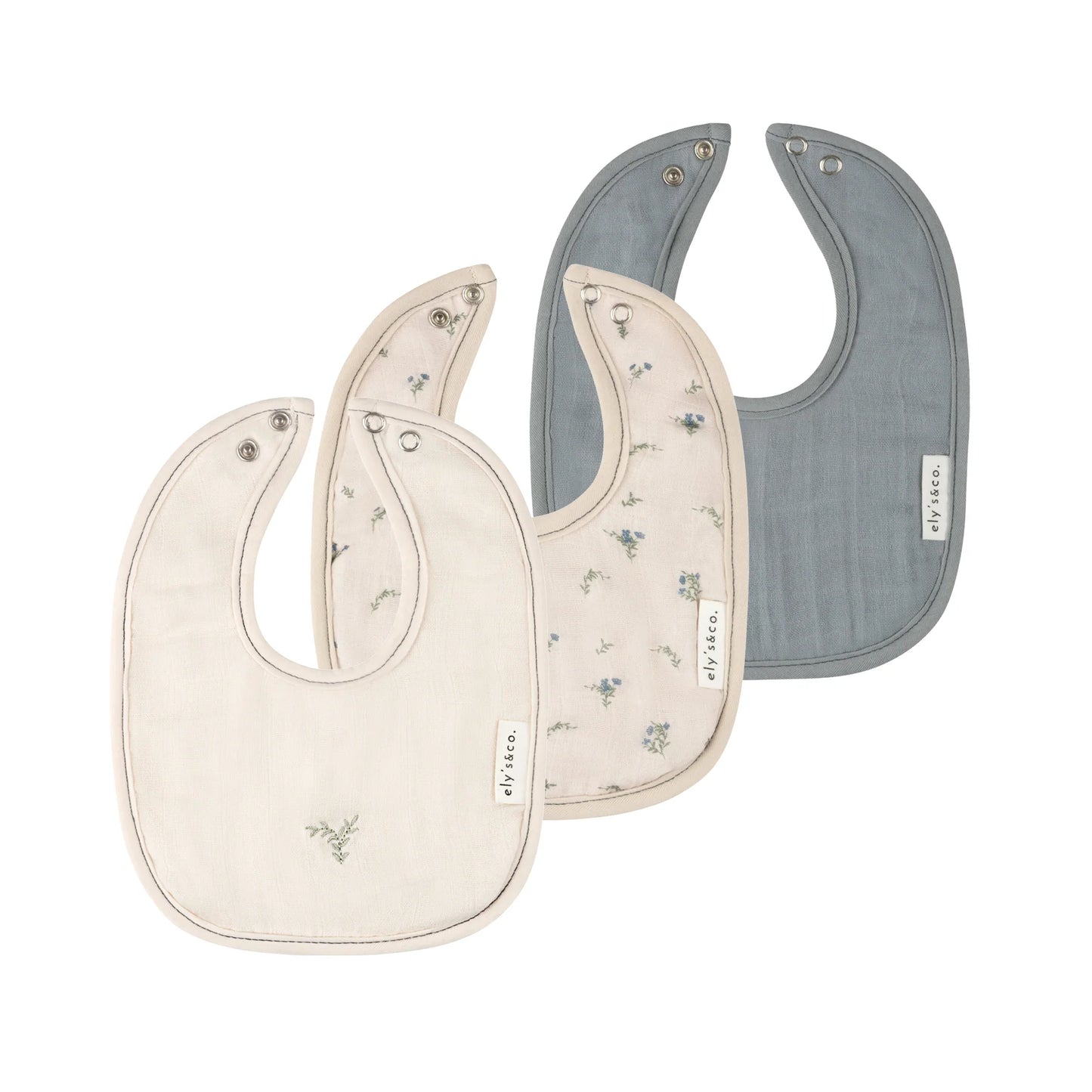 Ely's & Co 3 Pack Muslin Terry Bibs