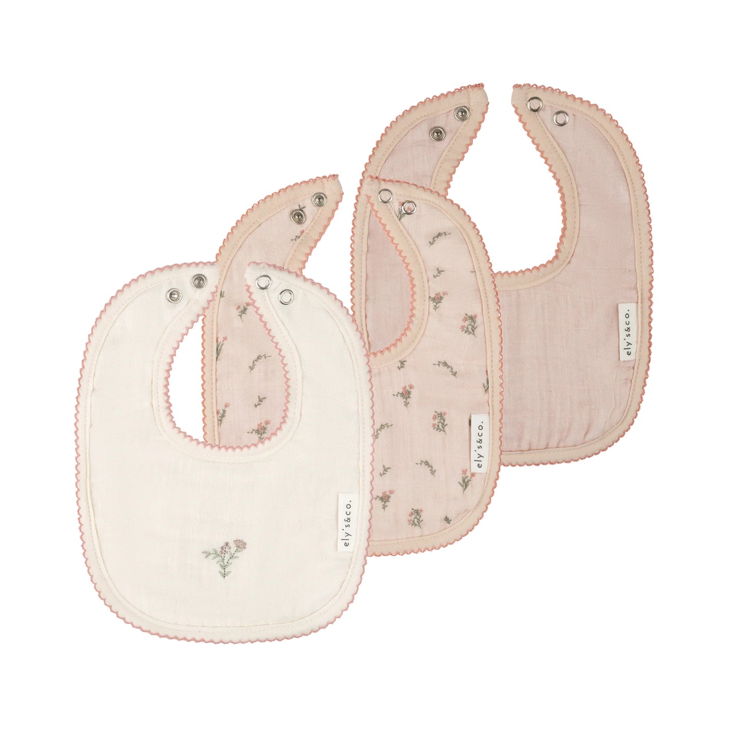 Ely's & Co 3 Pack Muslin Terry Bibs