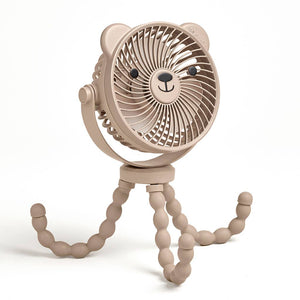 Itzy Ritzy Itzy Breeze 3-Speed Stroller Fan Theo the Bear Taupe