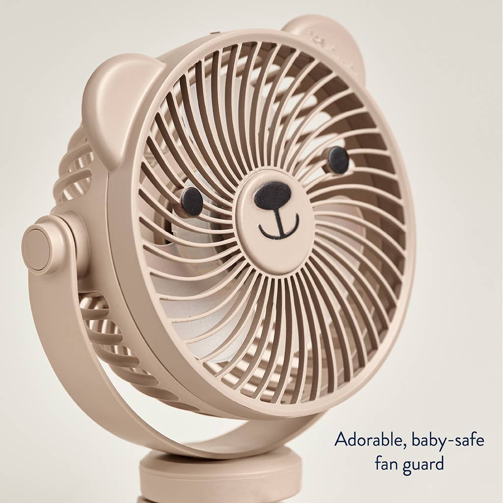 Itzy Ritzy Itzy Breeze 3-Speed Stroller Fan Theo the Bear Taupe