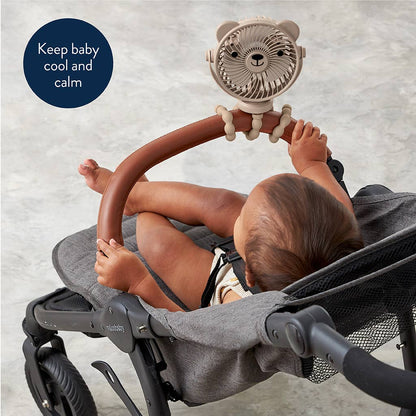 Itzy Ritzy Itzy Breeze 3-Speed Stroller Fan Theo the Bear Taupe