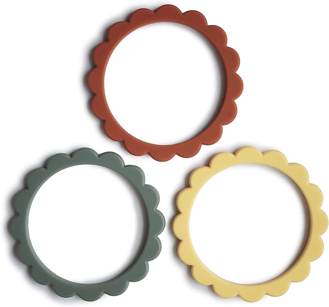 Mushie Flower Teething Bracelet 3-Pack