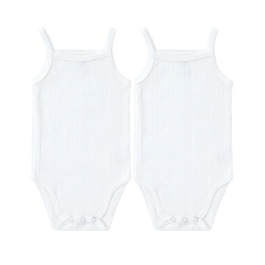 Petit Clair - Pointelle Baby Spaghetti Strap Bodysuit