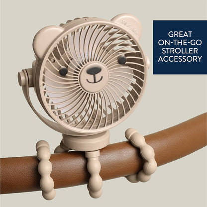 Itzy Ritzy Itzy Breeze 3-Speed Stroller Fan Theo the Bear Taupe