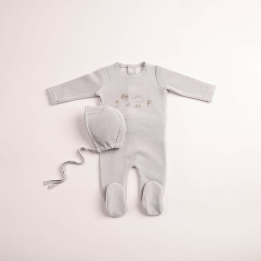 Bee & Dee All Things Baby Velour Footie Beanie
