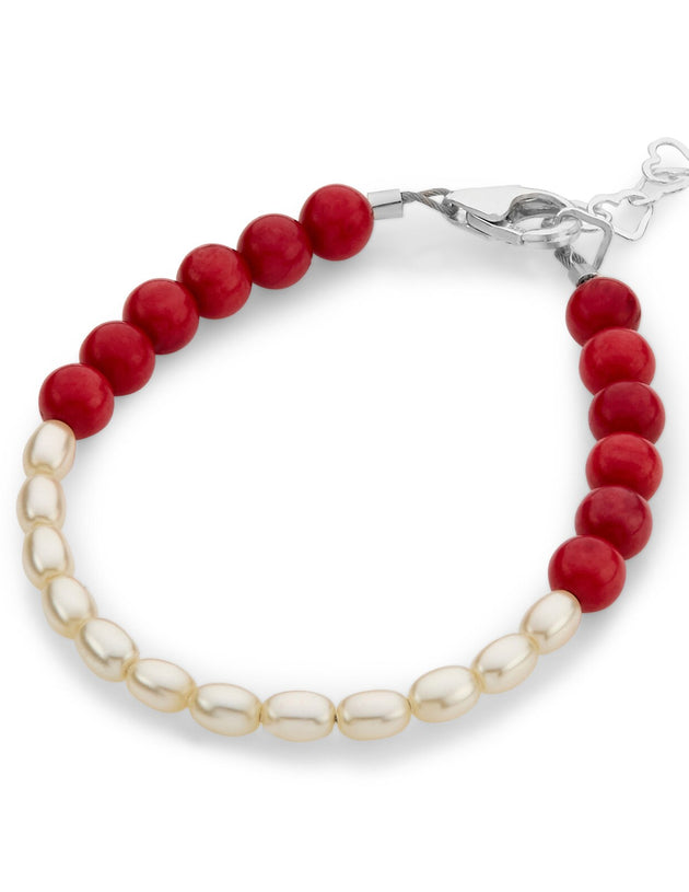 Crystal Dream - Dream: Red and white beaded bracelet