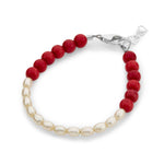 Crystal Dream - Dream: Red and white beaded bracelet