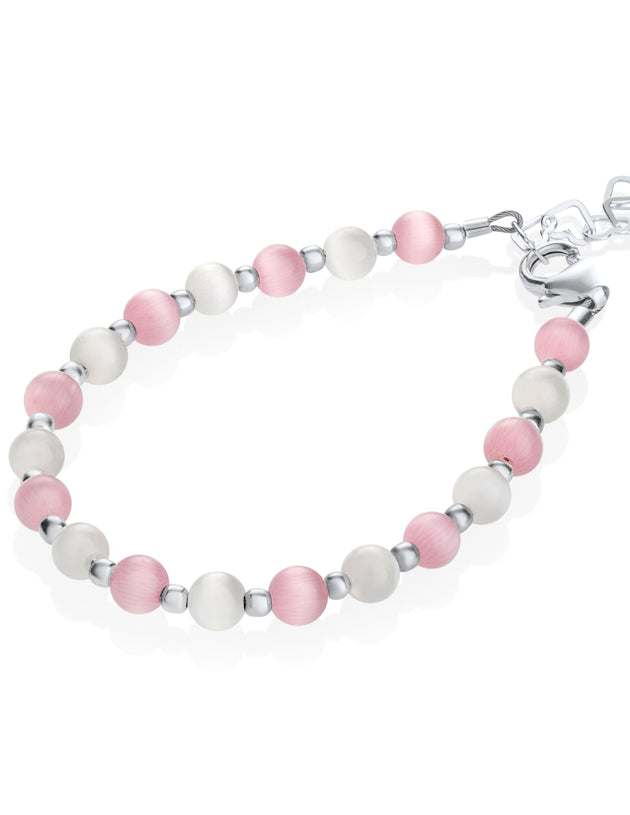 Crystal Dream - dream White and pink pearl bracelet