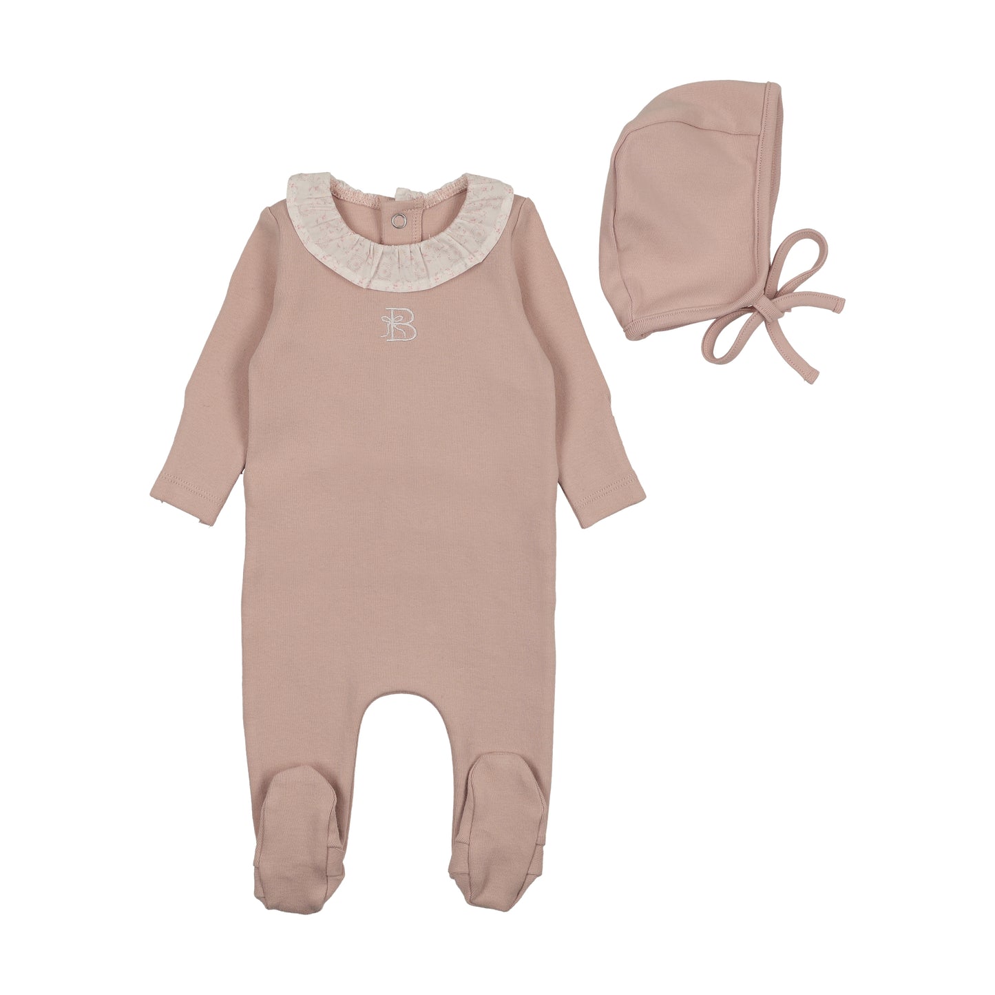 Bee & Dee B Collar Footie/Bonnet
