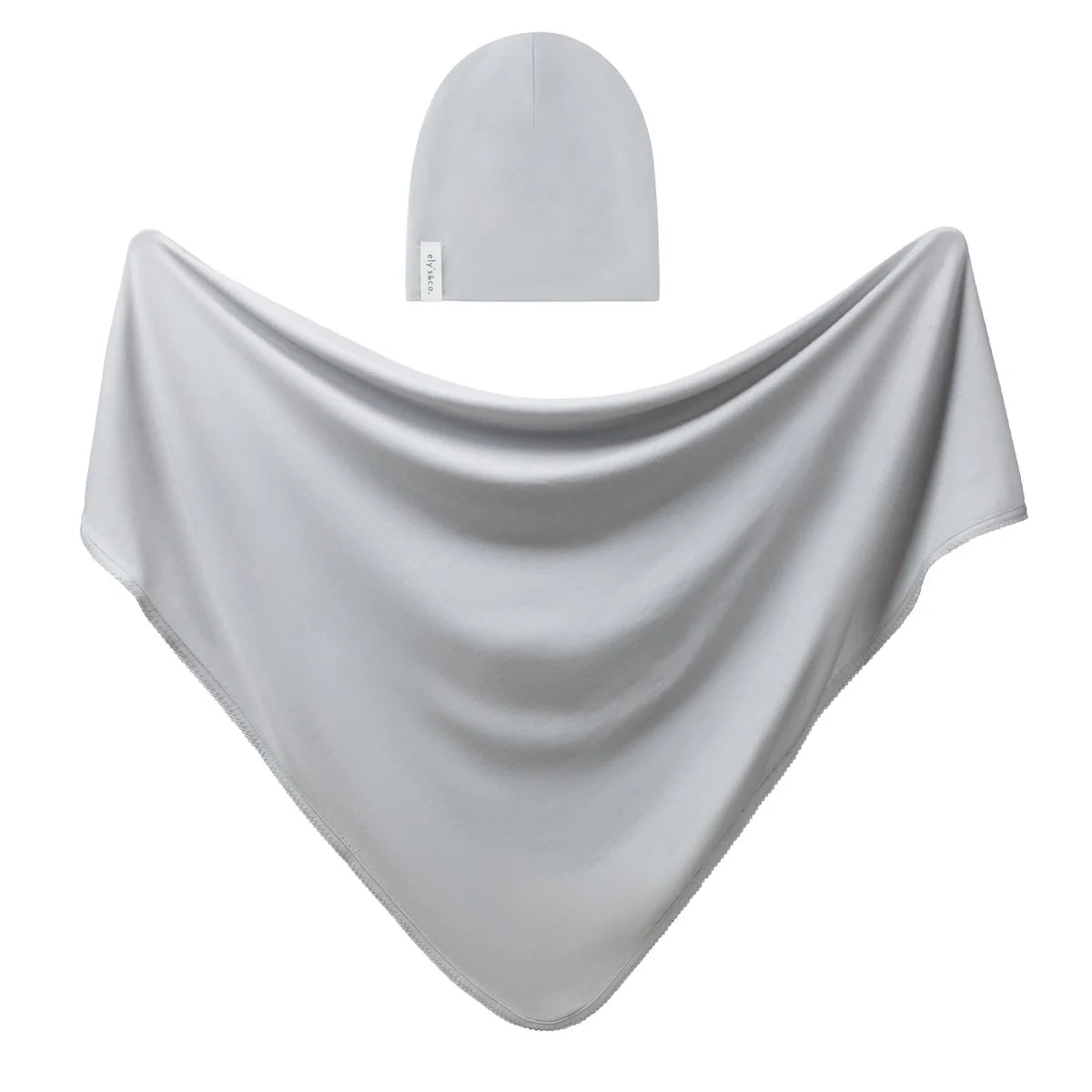 Ely's & Co. - Modal Jersey Swaddles 40" With Scallop + Beanie