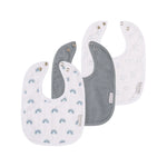 Ely's & Co. - 3 Pack Bib 2 Layer: Muslin + Terry Back