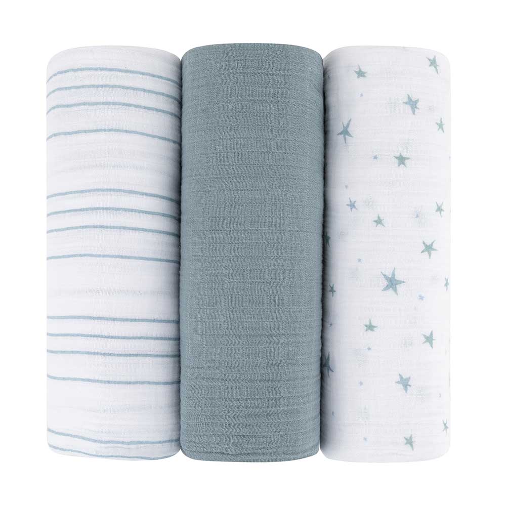 Ely's & Co. - 3 Pack Muslin Swaddles