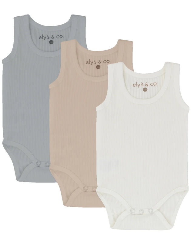 Ely's & Co. - 3 Pack Ribbed Tank Undershirt