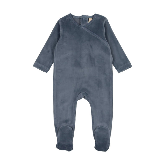 Velour Scalloped Collar Footie