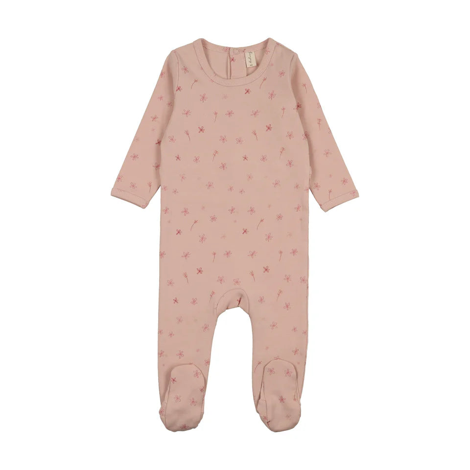Velour Floral Footie Set