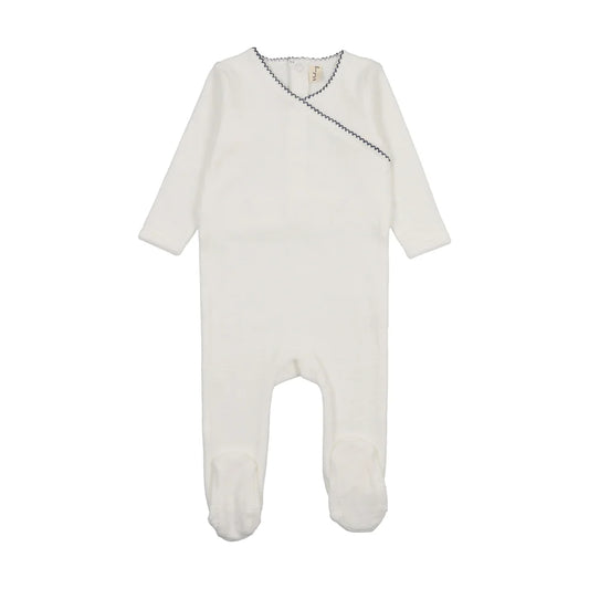 Velour Scalloped Collar Footie Set