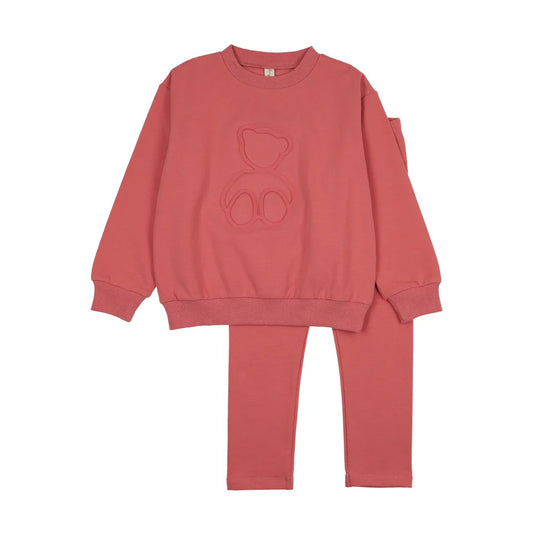 Embossed Teddy Sweatshirt Set