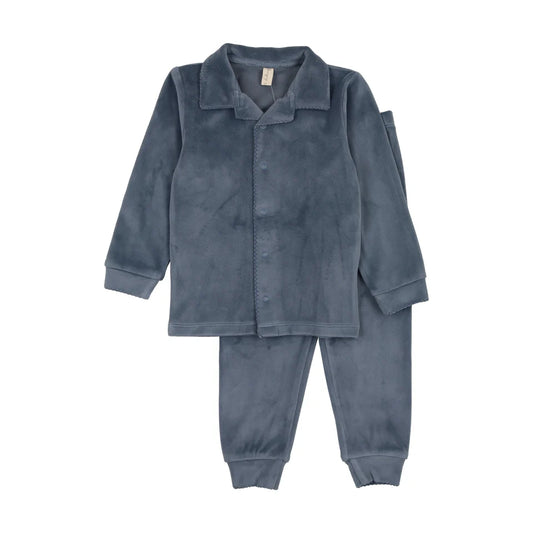Velour Scalloped Collar Grandpa Pajamas