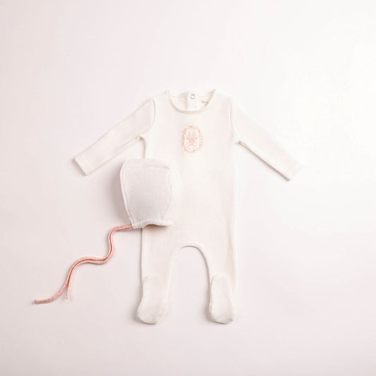 Bee & Dee Butterfly Motif Footie/Bonnet