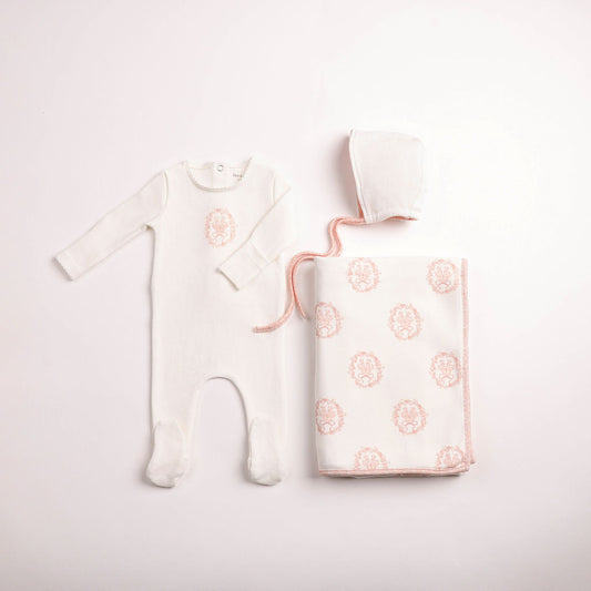 Bee & Dee Butterfly Motif Footie/Bonnet - Full Set